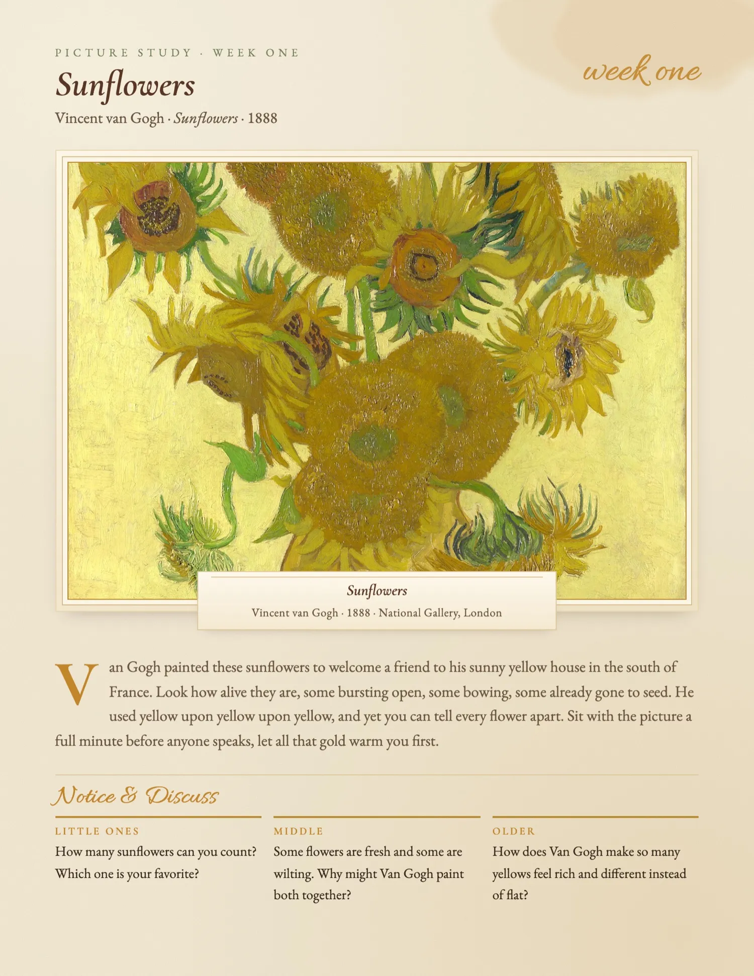 August Morning Feast — Picture study, step by step